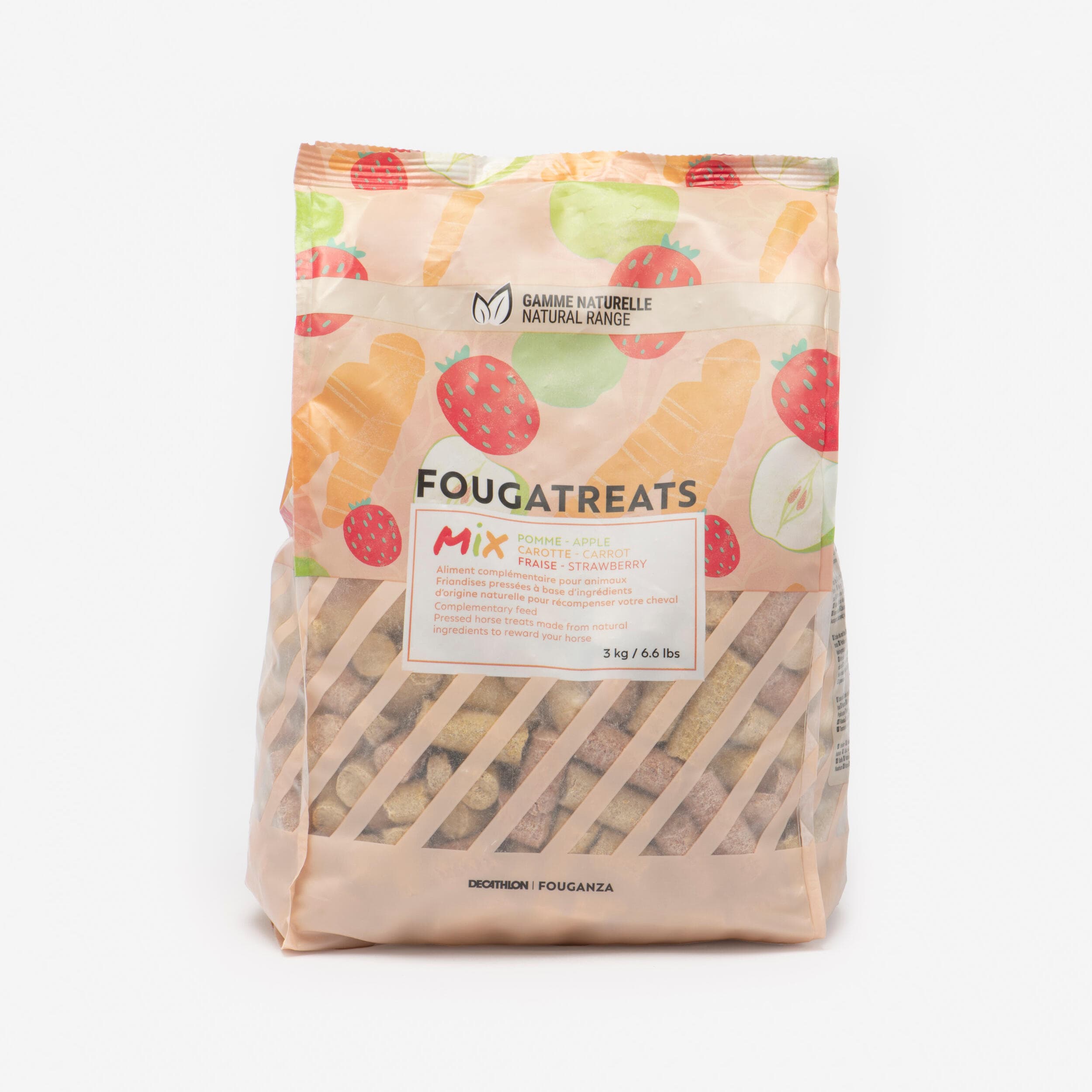 FOUGANZA Pamlsky pro koně a poníky přírodní 3 kg jablko-mrkev-jahoda