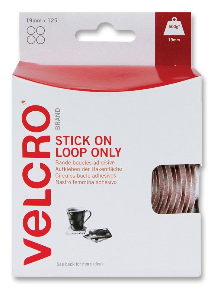 Velcro Vel-Ec60228 Stick On Coin, Black, 16Mm, Pk16