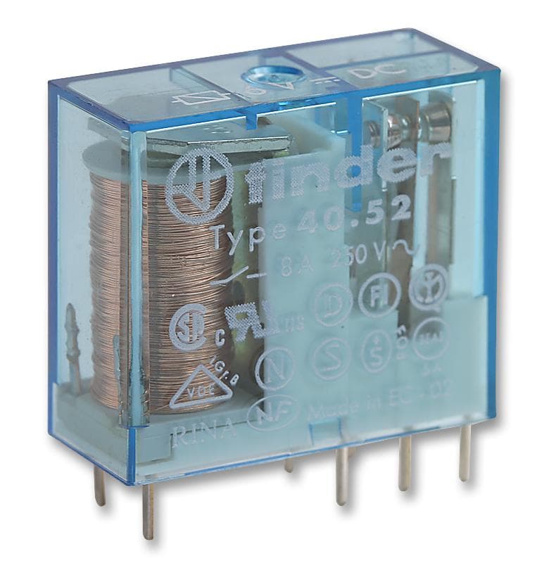 Finder Relays, Inc. 40.52.9.006.0000 Relay, Dpdt, 6Vdc, 8A