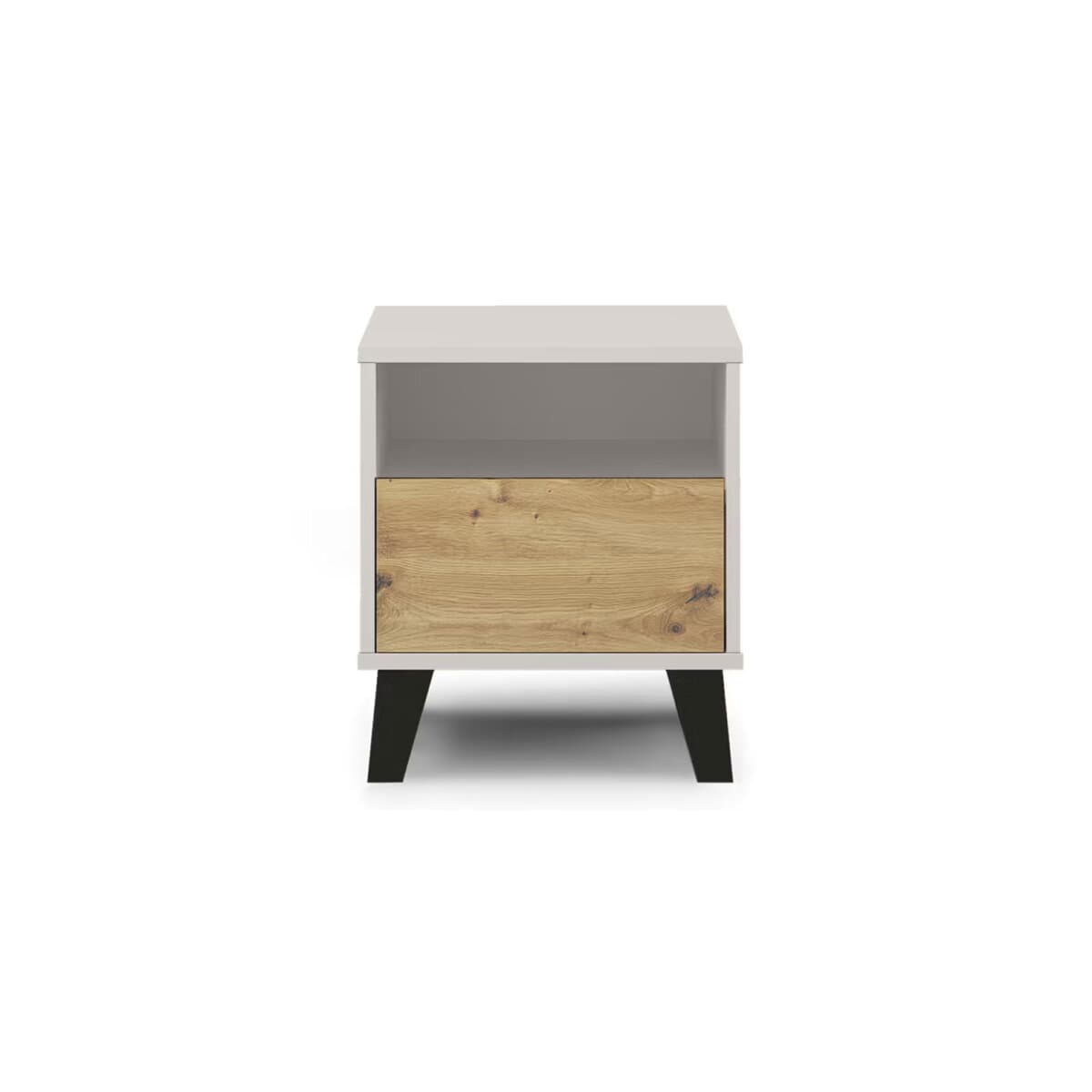 Noční stolek Borg 1s kašmír / dub artisan