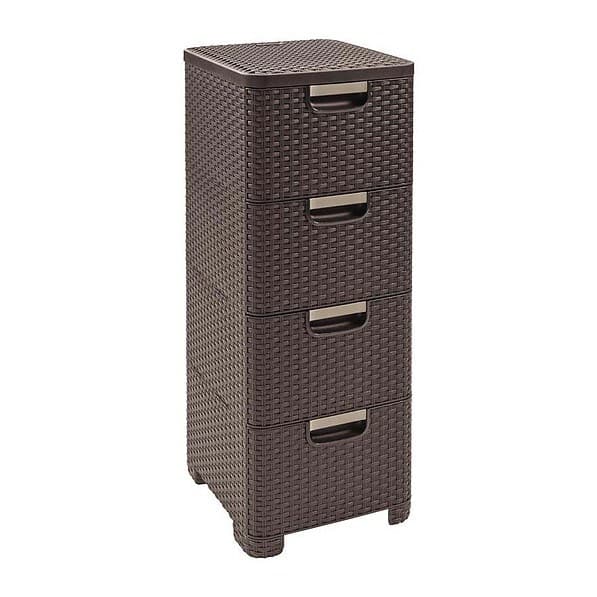 CURVER Zásuvka 4x 14 l RATTAN Style, hnědá