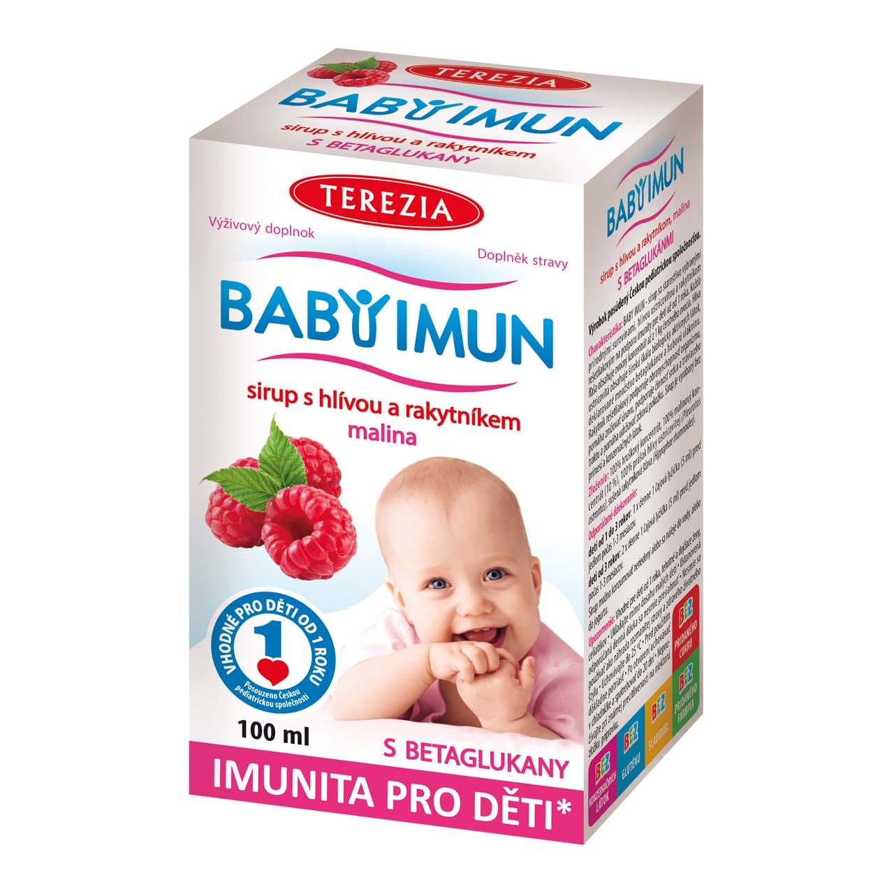 BABY IMUN sirup s hlívou a rakytníkem - malina