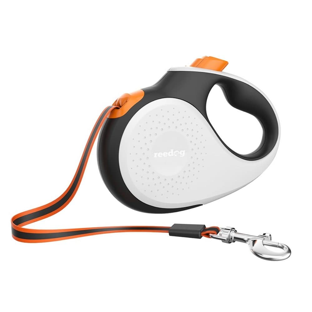 Reedog Senza Premium samonavíjecí vodítko S 15kg / 5m páska / bílé s oranžovou | P43730