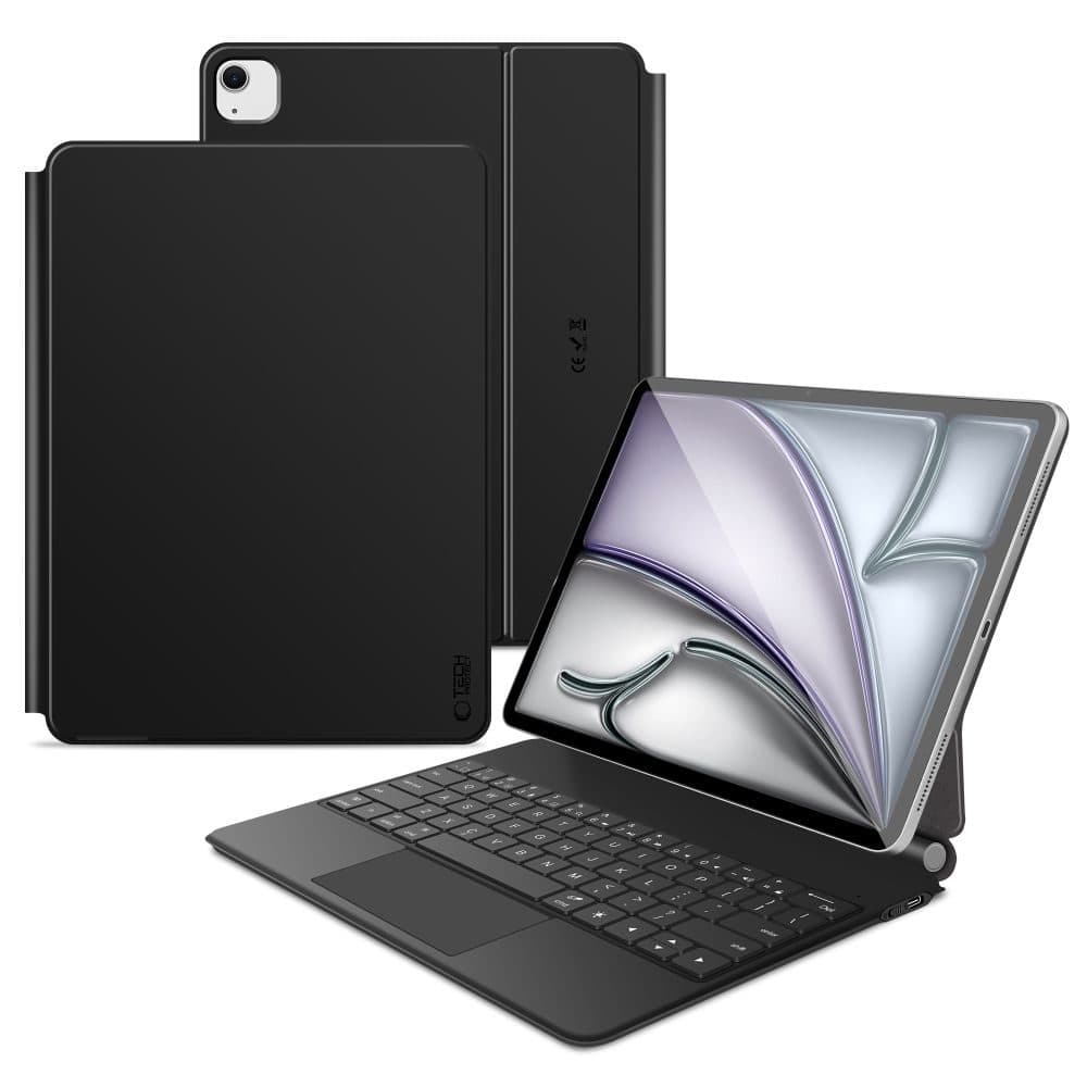 Tech-Protect Magnetické pouzdro s klávesnicí, Apple iPad Pro 12.9” 4 / 5 / 6 / 2020-2022 / Air 13” 1 / 2 / 2024 / 2025 / 2026, černé