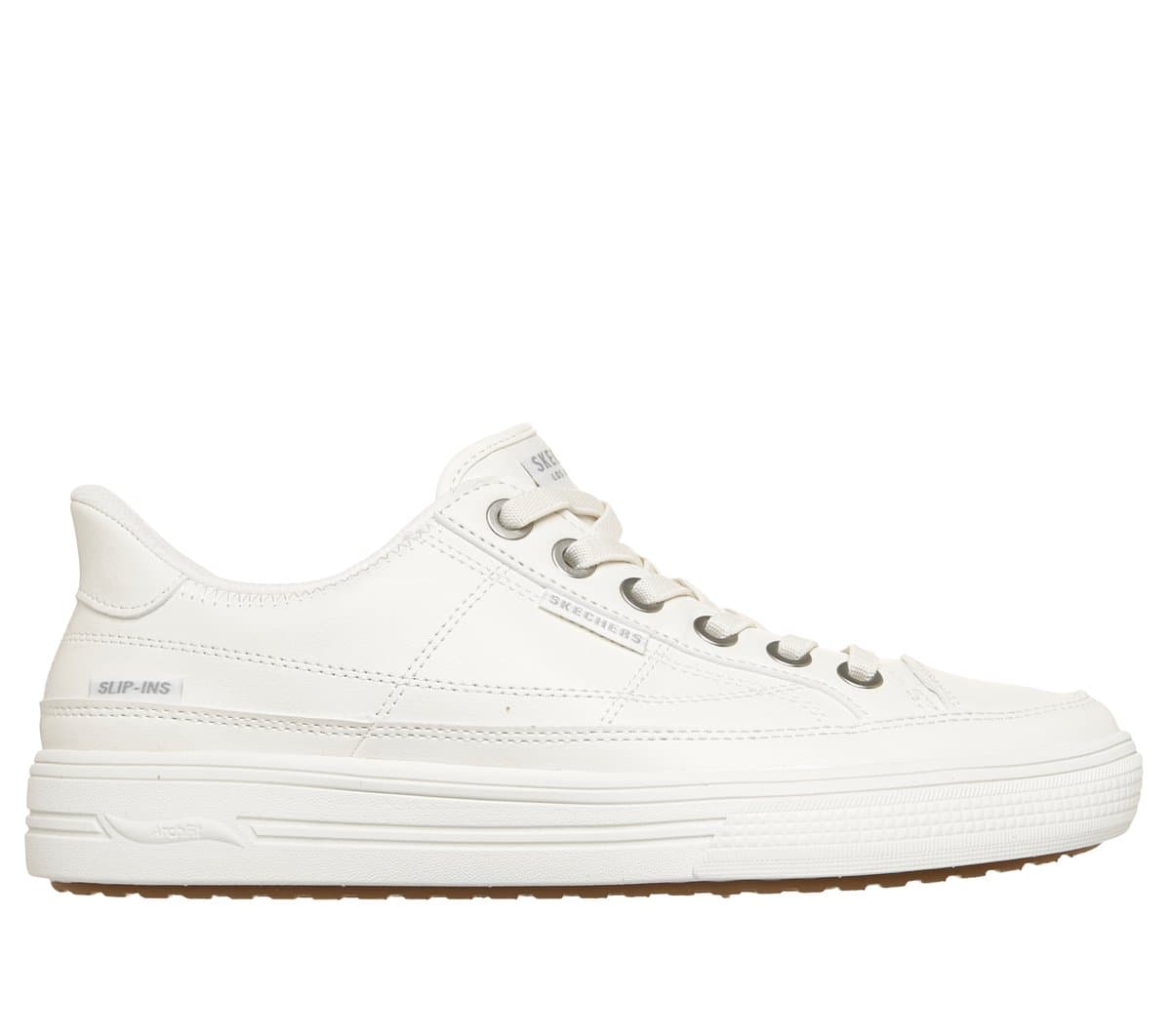 Skechers Muži Slip-ins: Arch Fit Arcade - Catch Ya There Shoes v Bílý, Velikost 48.5, Pratelné v pračce