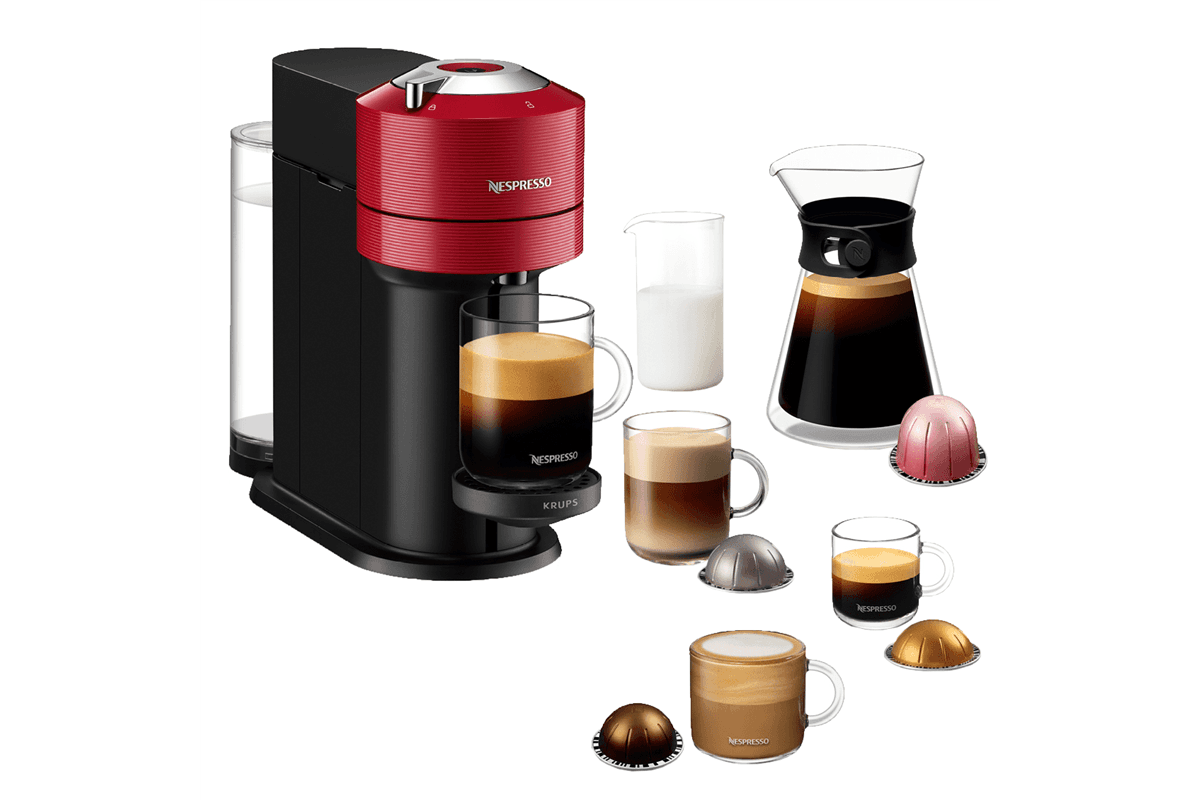 Kapslový kávovar Krups Nespresso Vertuo Next Red XN910510