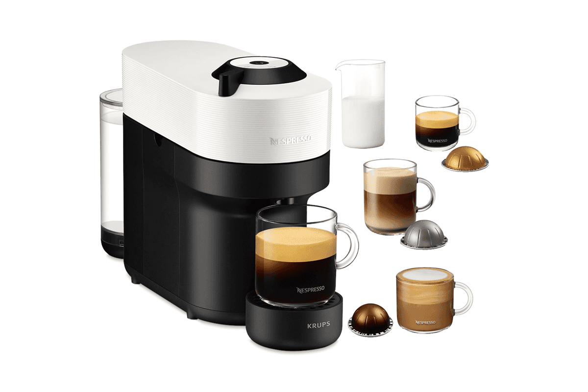 Kapslový kávovar Krups Nespresso Vertuo Pop XN920110 bílý