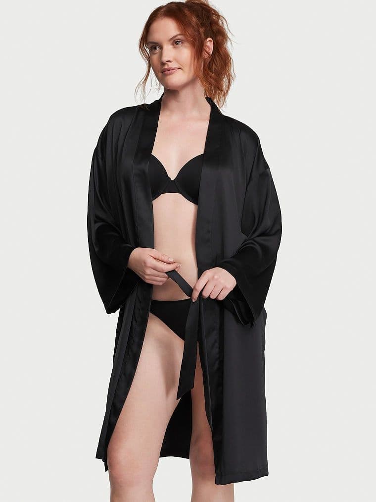 Victoria's Secret Saténový midi župan
