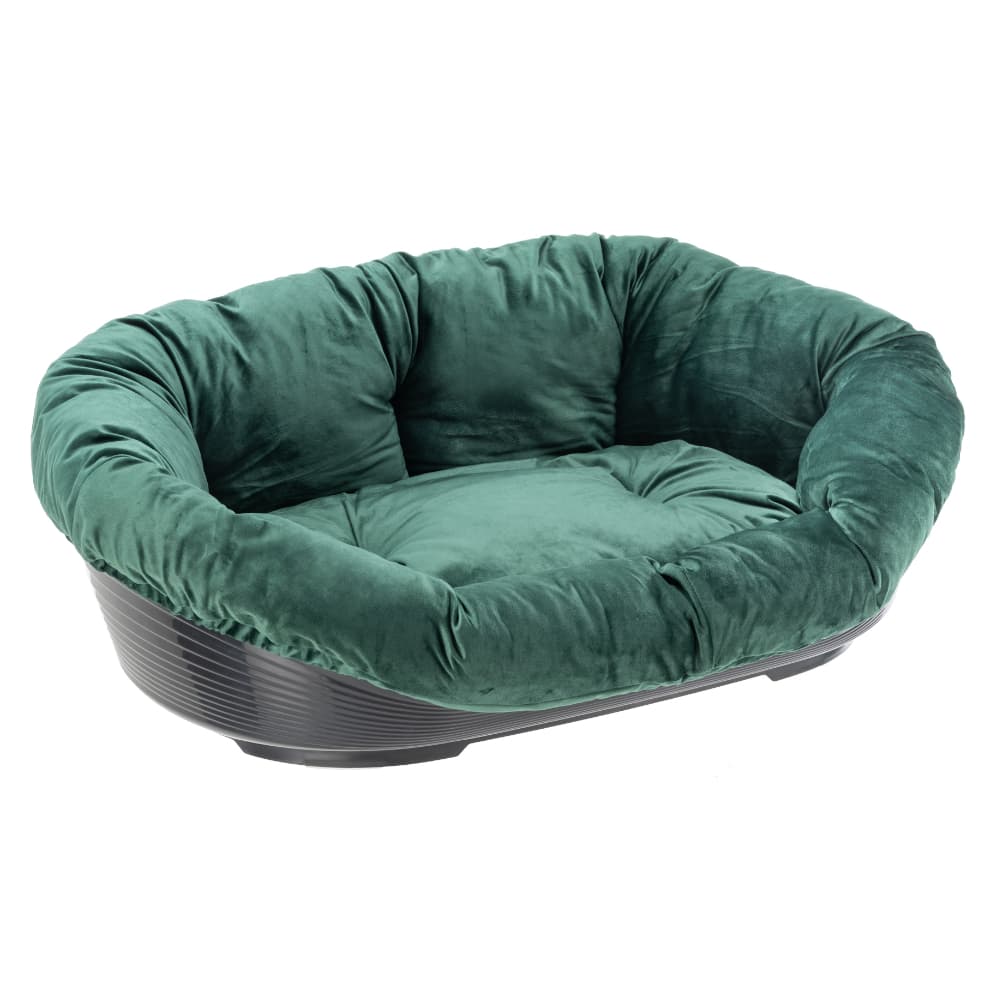 Ferplast Siesta Deluxe ko ern s potahem Sofa, sametov zelen - sada vel. 10: D 96 x  71 x V 32 cm