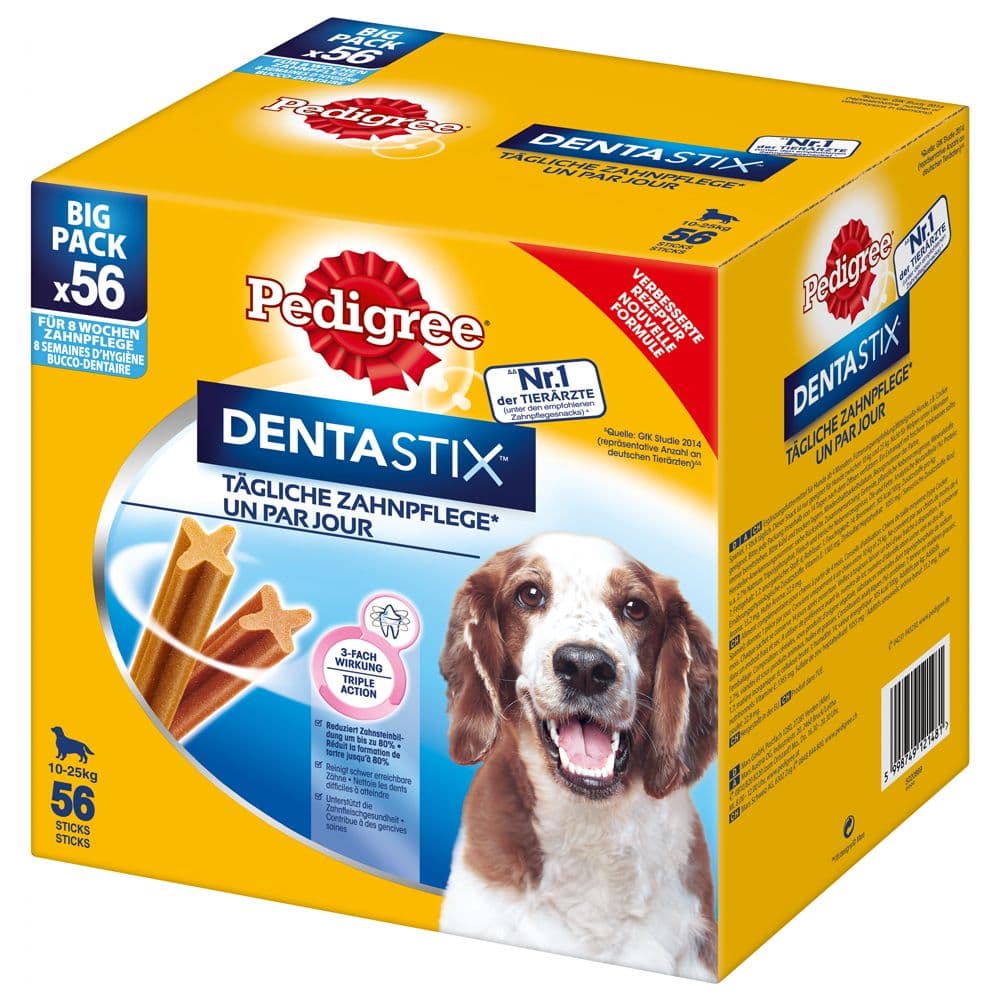 Vhodn balen! 168 x Pedigree DentaStix kadodenn pe o zuby / Fresh - dentastix x 112 + dentastix fresh x 56  - pro velk psy (>25 kg)