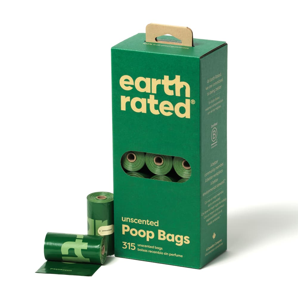 Earth Rated role sáčků na psí exkrementy - 21 rolí po 15 sáčcích, bez vůně (315 sáčků)