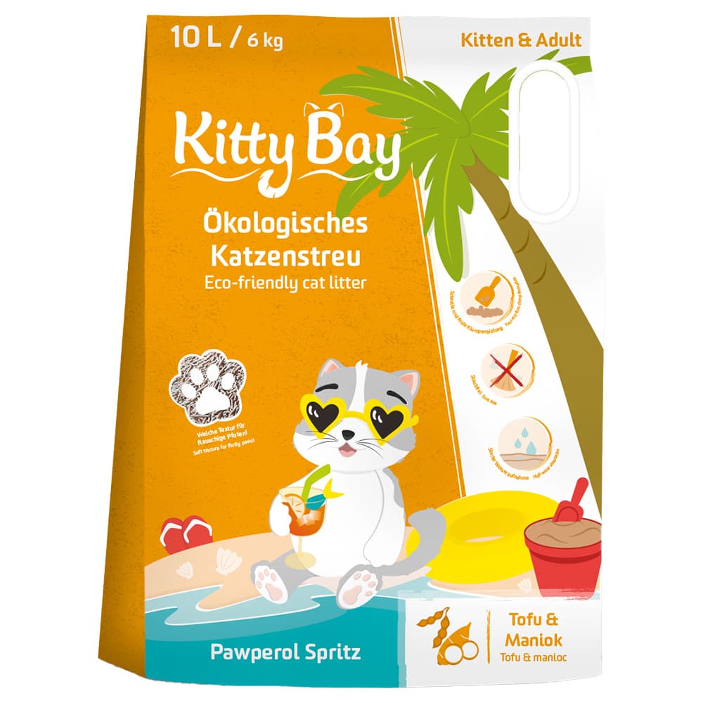 KittyBay Pawperol Spritz Tofu & Maniok podestýlka pro kočky - 10 l (6 kg)