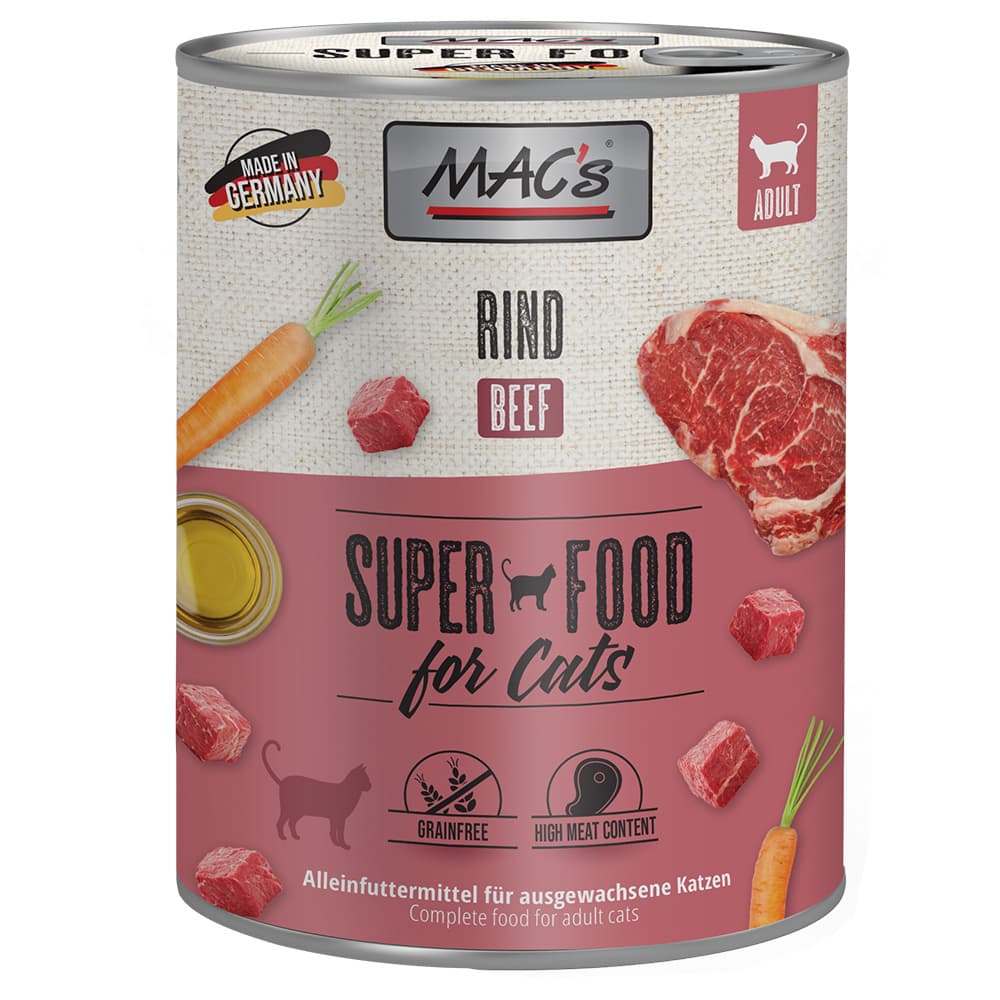 Vhodn balen MAC's Cat 24 kg (24 x 800 g) - Mix hovz & kachn, krli, hovz (2 druhy)