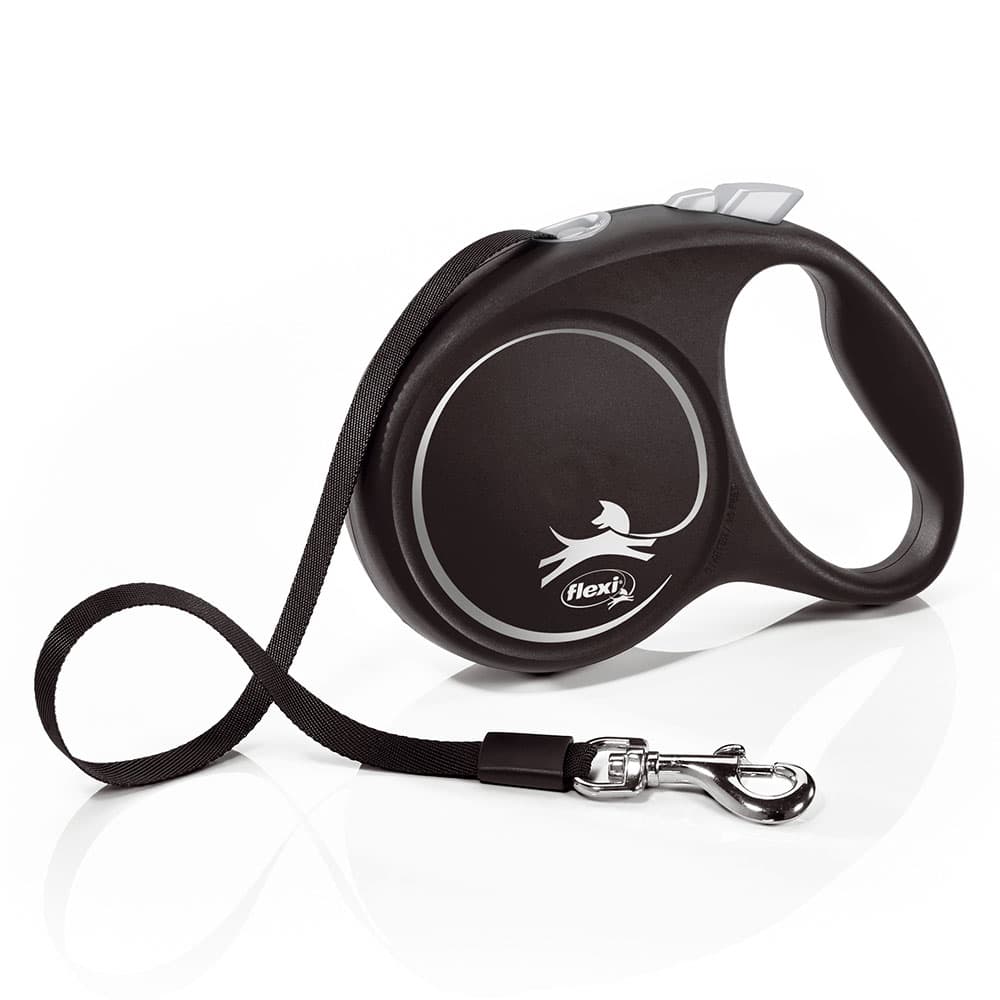 Vodítko flexi Black Design pásek, černé, 5 m - M: do 25 kg