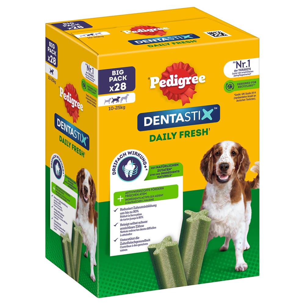 Pedigree Dentastix Fresh každodenní svěžest - 28 ks Medium - pro střední psy (10-25 kg)