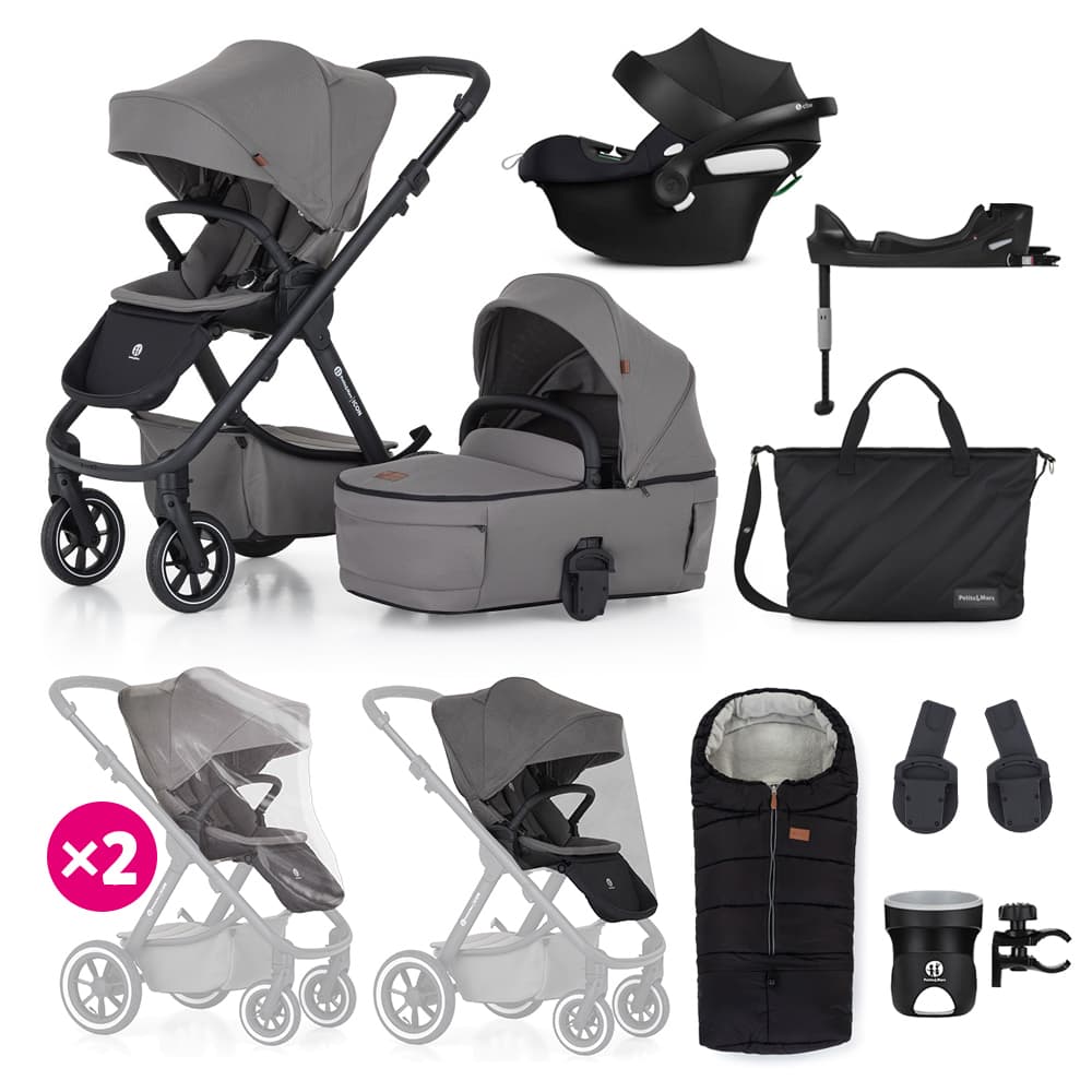 PETITE&MARS SET Kočárek 4v1 ICON Dove Grey XXL RWS + CBX By CYBEX Aton B2 i-Size