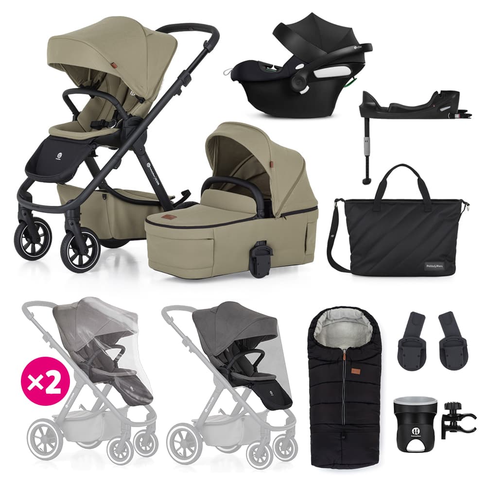 PETITE&MARS SET Kočárek 4v1 ICON Mossy Green XXL RWS + CBX By CYBEX Aton B2 i-Size