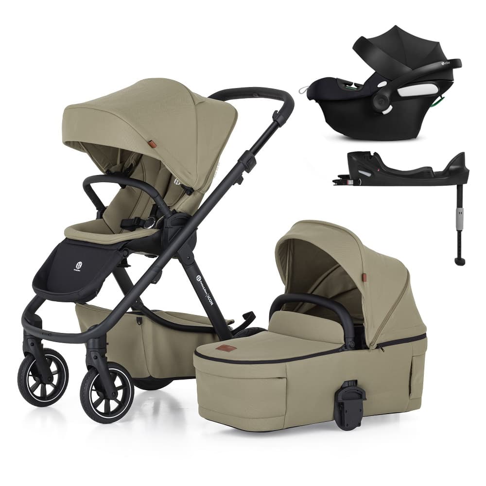 PETITE&MARS SET Kočárek 4v1 ICON Mossy Green LITE RWS + CBX By CYBEX Aton B2 i-Size