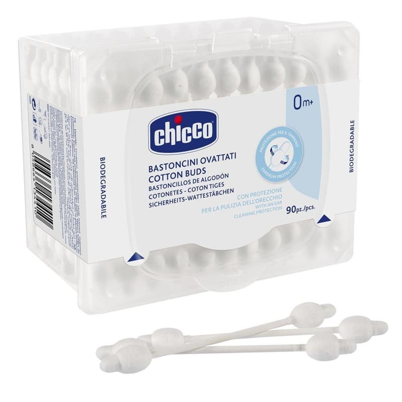 CHICCO Tyčinky vatové anatomické 100% bavlna 90 ks