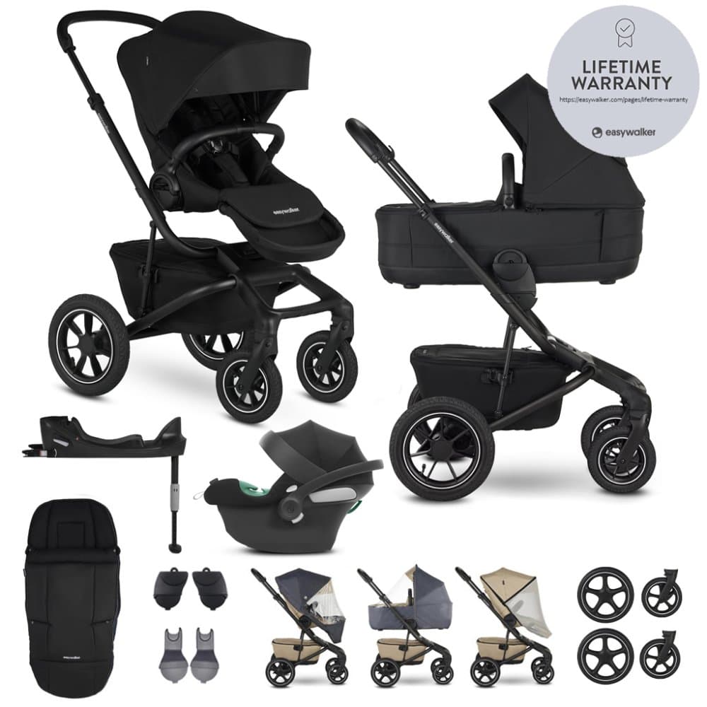 EASYWALKER SET Kočárek 4v1 Jimmey Pepper Black XXL AIR + RWS + CYBEX Aton B2 i-Size