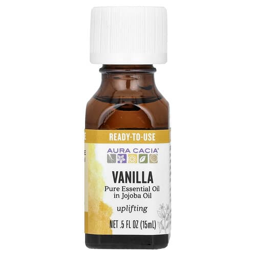 Aura Cacia, Pure Essential Oil In Jojoba Oil, Vanilla, 0.5 fl oz (15 ml)