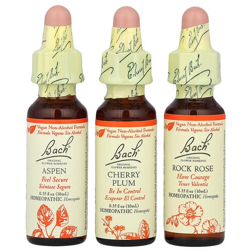 Bach, Original Flower Remedies, Bravery Kit, Fear No More, 3 Droppers, 0.35 fl oz (10 ml) Each