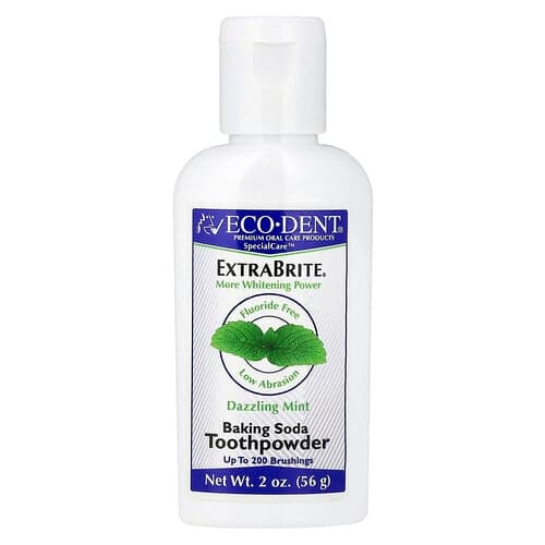 Eco-Dent, ExtraBrite®, Baking Soda Tooth Powder, Fluoride Free, Dazzling Mint, 2 oz (56 g)