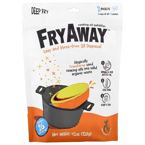 FryAway, Cooking Oil Solidifier, Deep Fry, 2 Packets, 4.2 oz (120 g)