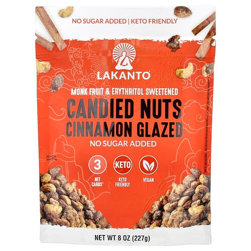 Lakanto, Candied Nuts, Cinnamon Glazed, 8 oz (227 g)