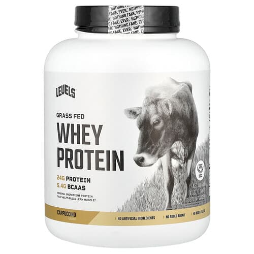 Levels, Grass Fed Whey Protein Powder, Cappuccino, 5 lb (2.27 kg)