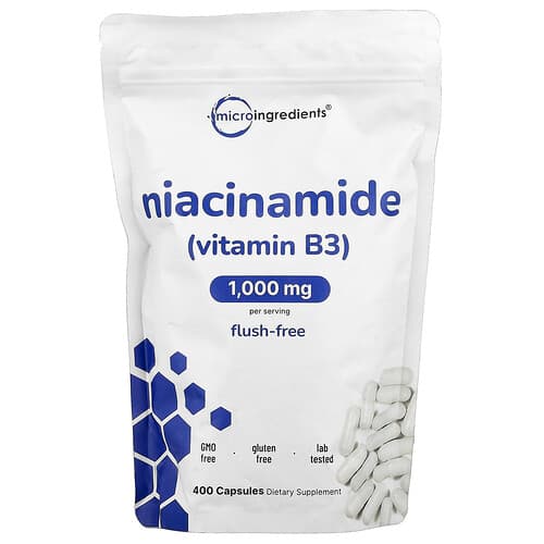 Micro Ingredients, Niacinamide (Vitamin B3), 400 Capsules (500 mg per Capsule)