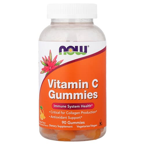 NOW Foods, Vitamin C Gummies, Orange, 90 Gummies (125 mg per Gummy)