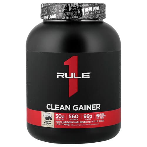 Rule One Proteins, Clean Gainer™, Cookies & Cream, 4.83 lb (2.19 kg)
