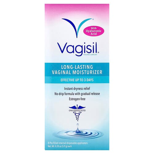 Vagisil, Long-Lasting Moisturizing Lubricant, 8 Pre-Filled Internal Disposable Applicators, 0.2 oz (5.9 g) Each