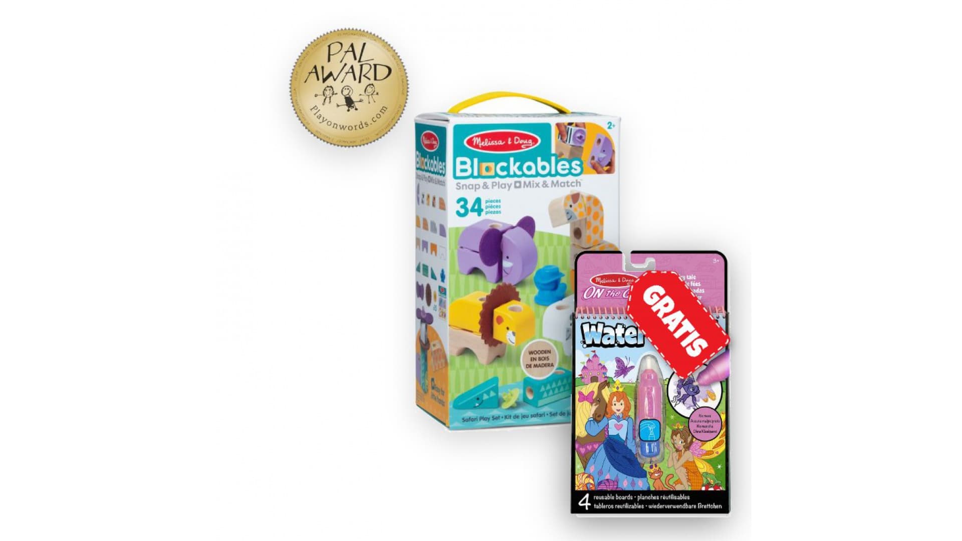 AKCE: Melissa & Doug Blockables stavebnice safari + kouzlení vodou pohádky ZDARMA