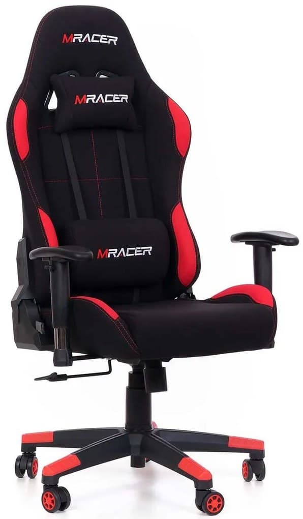 MERCURY Herní židle MRacer REGALIA - látka, černá / červená