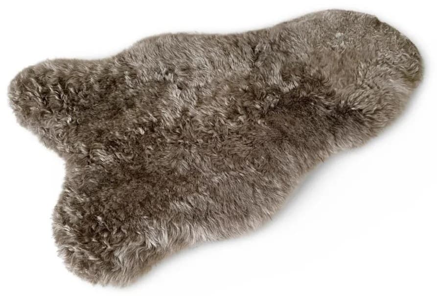 Islandská jehněčí kůže, šedohnědá - taupe, barvená, střižený chlup, velikost II