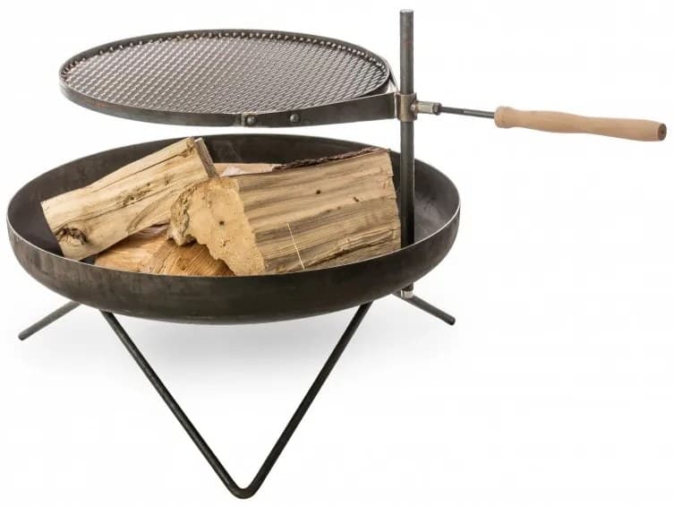 Přenosné ohniště Ø 60 cm s grilovacím roštem V