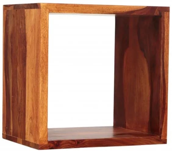 Indický nábytek - Police na zeď Gani 40x40x30 z indického masivu palisandr Natural