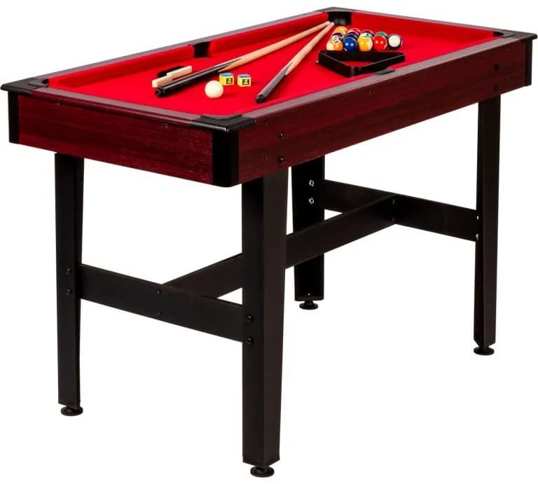 GamesPlanet® Kulečníkový stůl pool biliard 4 ft, červený