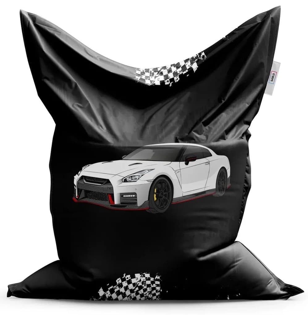 Sablio Sedací vak Nissan GTR 35 Černý - 200x140 cm