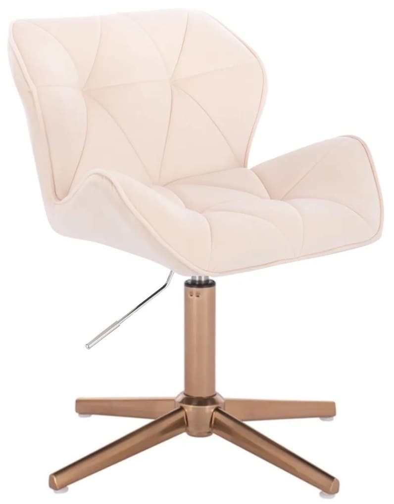 LuxuryForm DESIGN Židle MILANO VELUR na zlatém kříži - krémová