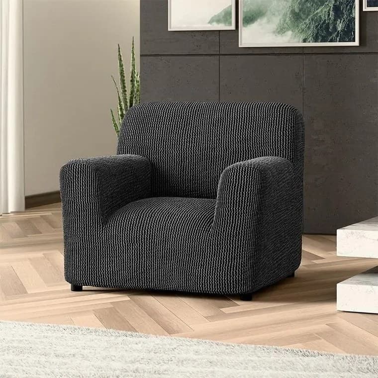 Bielastické potahy COSTINA antracit křeslo (š. 60 - 110 cm)