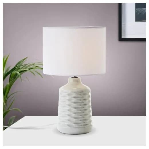 Brilliant 94569/22  Stolní keramická lampa ILYSA ŠEDO-BÍLÁ