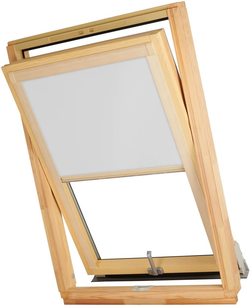 Dekodum Termoizolační roleta na střešní okno typu FAKRO 78x140 Barva látky: White Silver, Barva profilu: Borovice