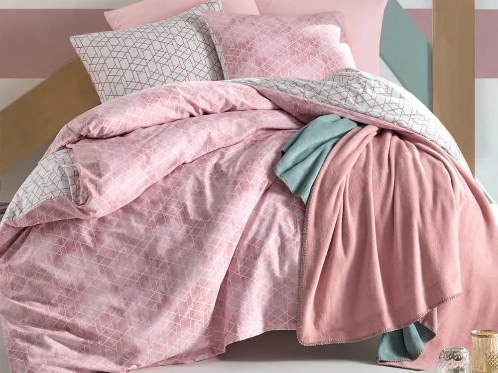 Cottonbox povlečení 100% bavlněné renforcé Geometry Pink - 240x220 / 2x70x90 cm