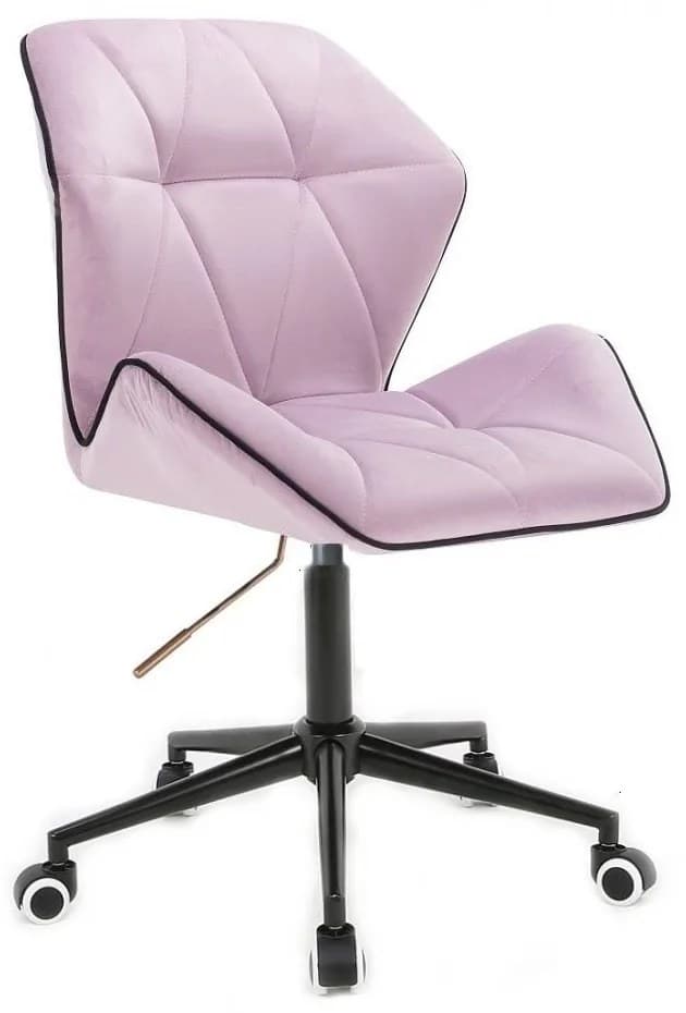 LuxuryForm DESIGN Židle MILANO MAX VELUR na černé podstavě s kolečky - levandule