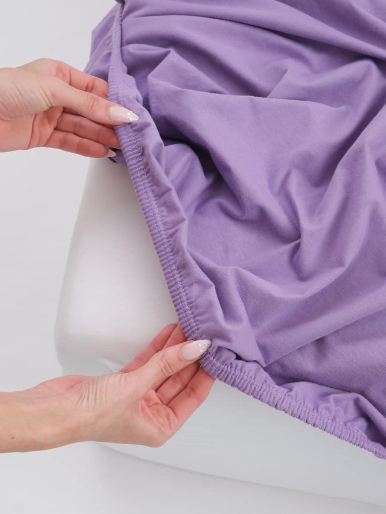 MK Lůžkoviny Jersey prostěradlo s elastanem 90 × 200 cm – levandulové