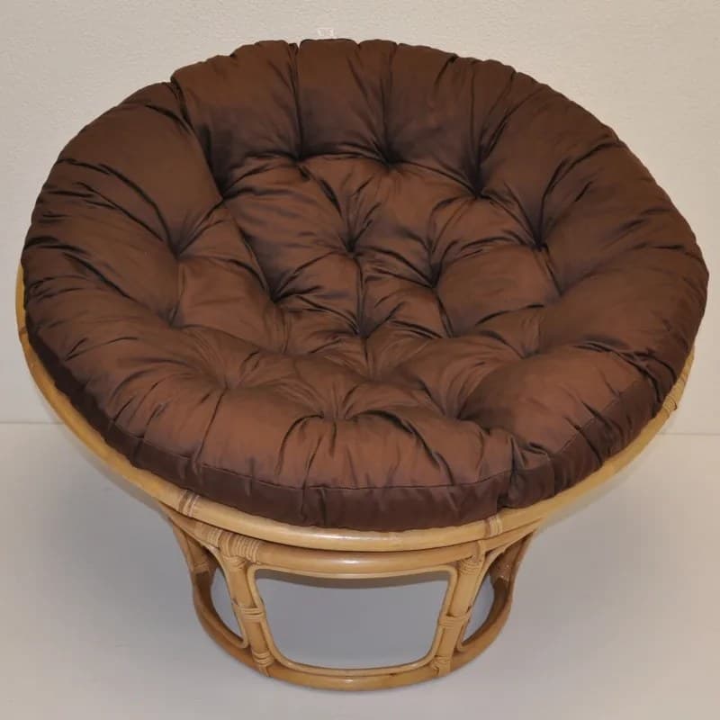 Axin Trading Ratanový papasan 115 cm medový s polstrem Polstr: Hnědý kepr