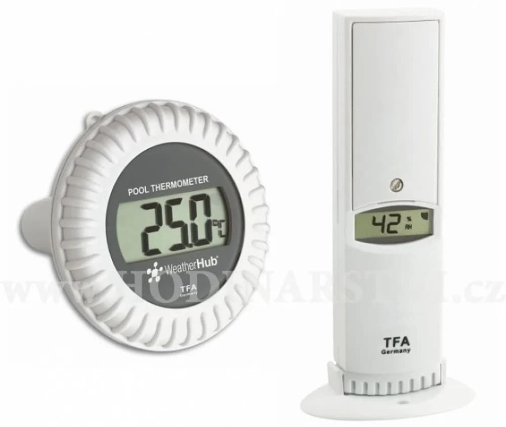 Bezdrátové čidlo teploty a vlhkosti s bazénovým čidlem TFA 30.3310.02 pro WEATHERHUB